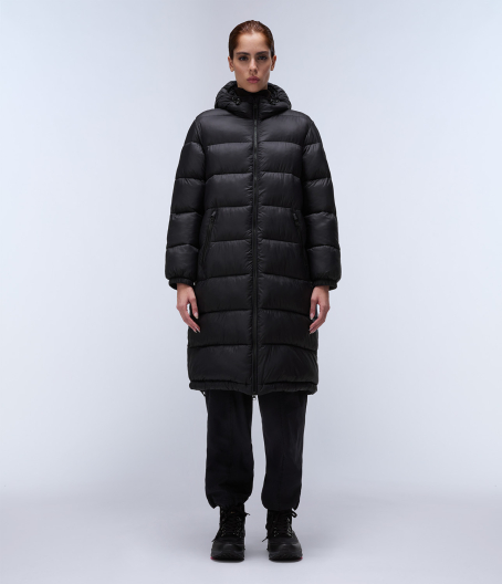 Дамско дълго яке A-BOX LOGO LONG H W BLACK 041 05 Дамско дълго яке A-BOX LOGO LONG H W BLACK 041 NP0A4HZ3041 05