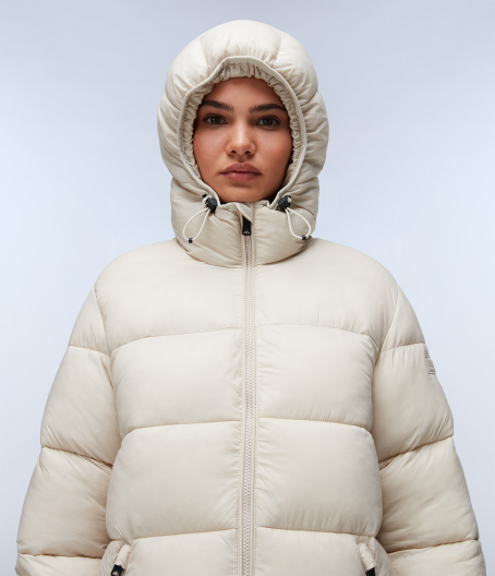 Дамско дълго яке A-BOX LOGO LONG H W BEIGE SILVR N90 NP0A4HZ3N90 04