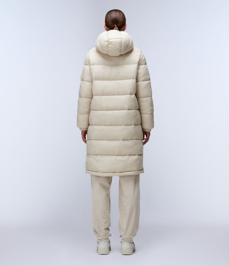 Дамско дълго яке A-BOX LOGO LONG H W BEIGE SILVR N90 NP0A4HZ3N90 02