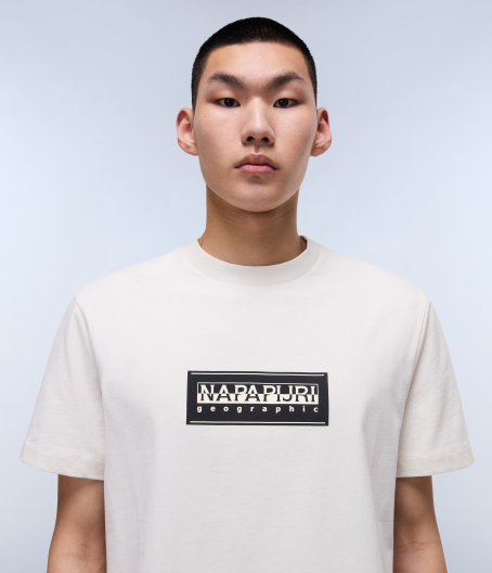 Мъжка тениска S-BOX LOGO SS WHITE WHISPER NP0A4I3LN1A 04
