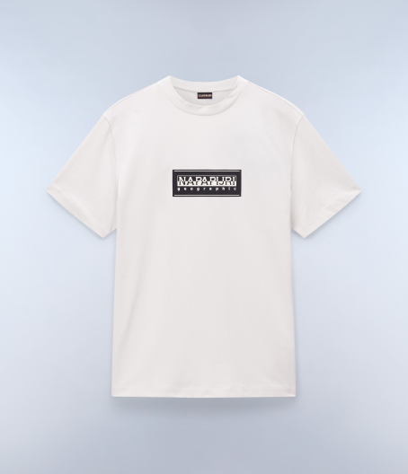 Мъжка тениска S-BOX LOGO SS WHITE WHISPER NP0A4I3LN1A 01