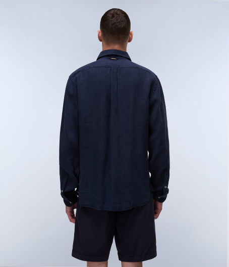 Мъжка риза G-LINEN LS BLU MARINE NP0A4HQ2176 04