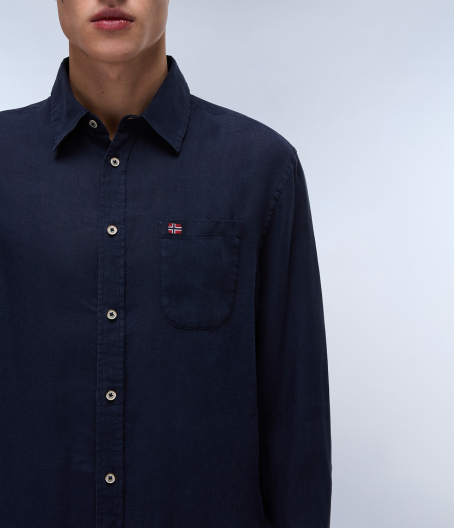 Мъжка риза G-LINEN LS BLU MARINE NP0A4HQ2176 03