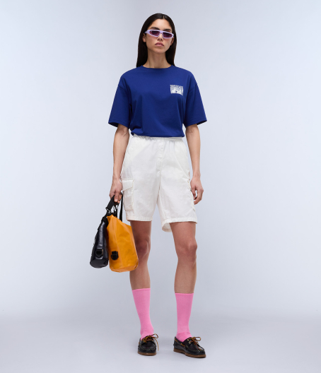 Дамска тениска S-NICE W BELLWETHER BLUE 02 Дамска тениска S-NICE W BELLWETHER BLUE NP0A4IG4B2U 02